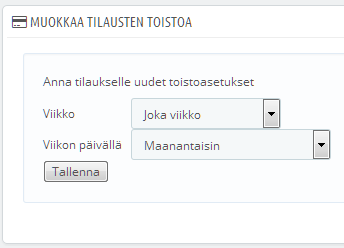 Tilauksen toisto